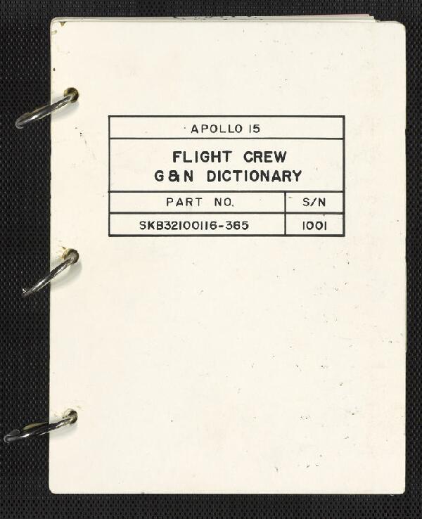 First page of Flight Crew G and N Dictionary
