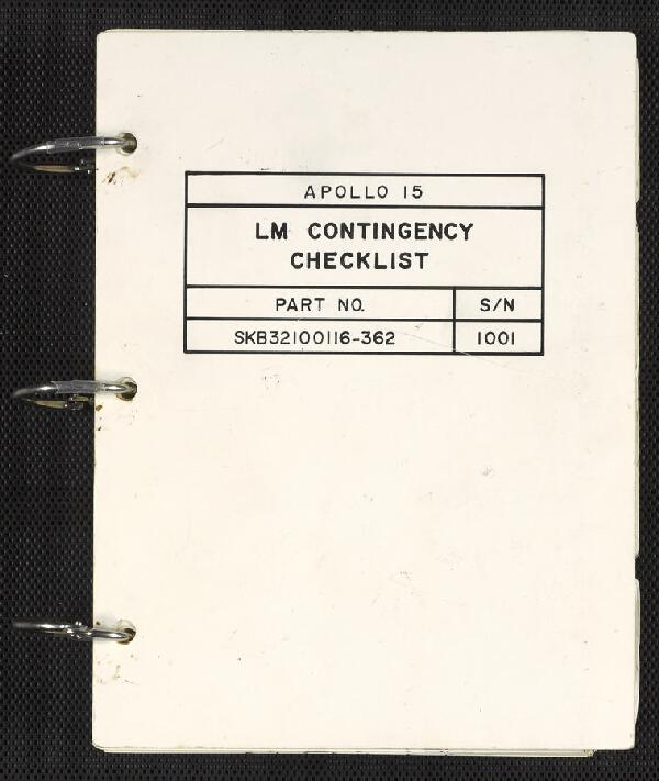 First page of LM Contingency Checklist