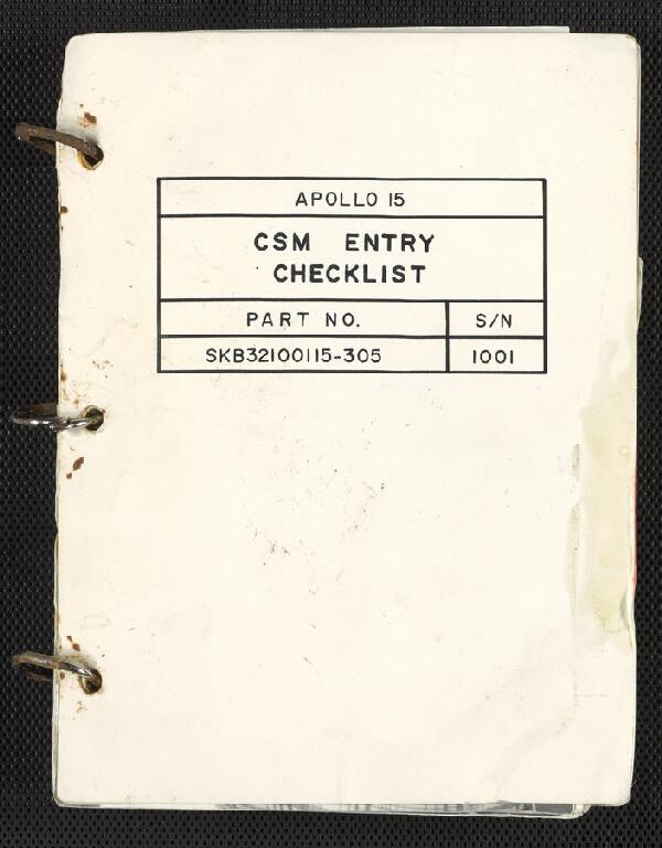 First page of CSM Entry Checklist (S/N 1001)