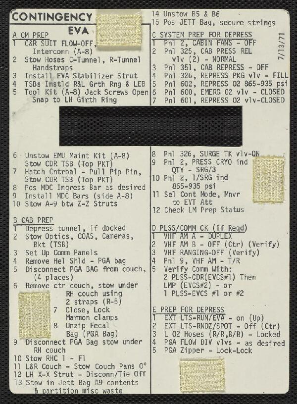 First page of Cue Cards