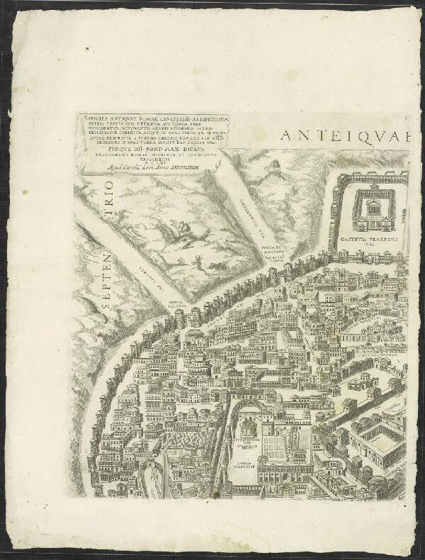 First page of Effigies antiquae Romae ex vestigiis aedificiorum ruinis testimonio veterum auctorum fide: numismatum monumentis, aeneis, plumbaeis, saxeis, tiglinisque // Effigies antiqvae Romae ex vestigiis aedificiorvm rvinis