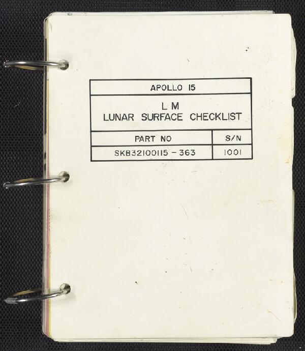 First page of Lunar Surface Checklist
